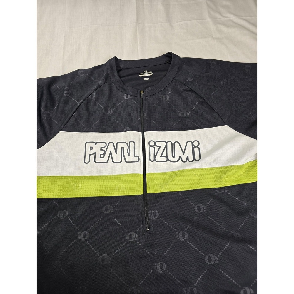 Pearl Izumi Cycling Jersey Mens XL Black 1/4 Zip Pockets Spring 2009 Shirt